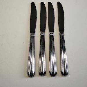 4 Mikasa Italian Countryside Stainless Steel solid‎ handle DINNER KNIVES